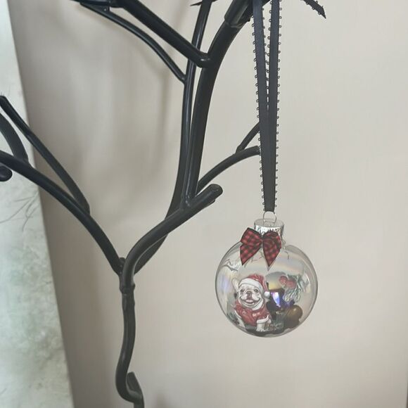 Upcycled Clear Glass Ornaments 3 Different Decor Christmas Balls Dog Cat Candy - Picture 8 of 14